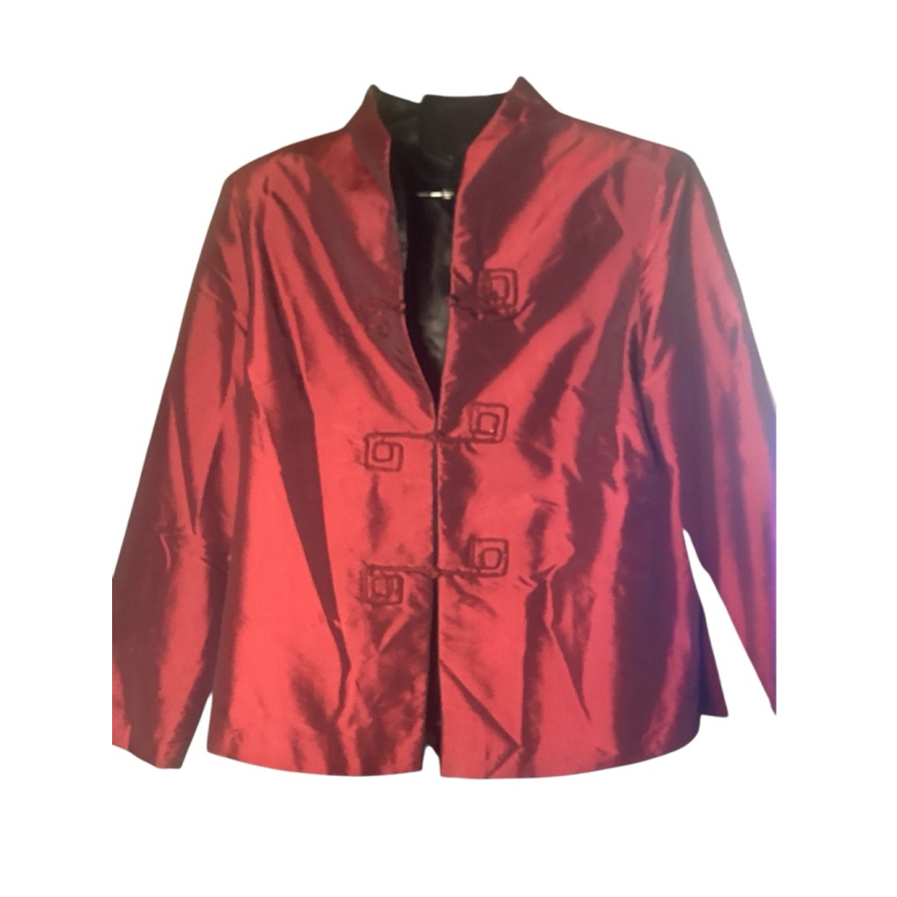 Women's Dragon Silk dark red Blazer 100% silk
